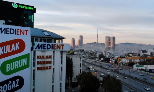 medient-ent-hospital-drone-view-sunset