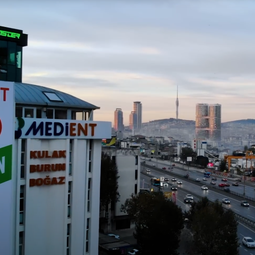 medient-ent-hospital-drone-view-sunset