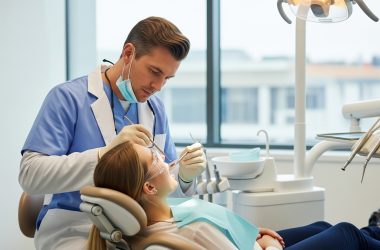 dentist treating the patient
