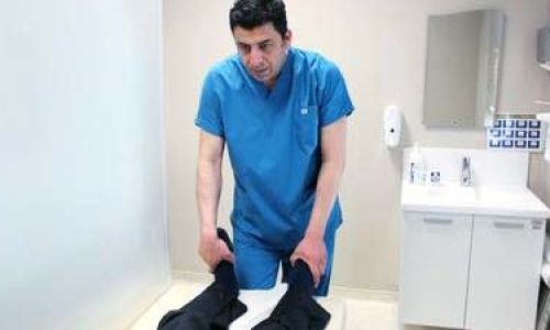 Doctor Salih Aydin is treating a patient