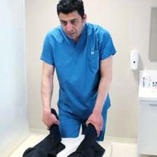 Doctor Salih Aydin is treating a patient