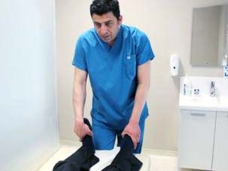 Doctor Salih Aydin is treating a patient